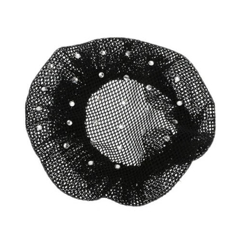Zwart haarnetje met stras - Trendy accessoires, 10cm 2908