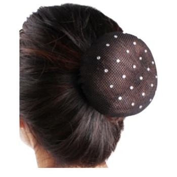 Zwart haarnetje met stras - Trendy accessoires, 10cm