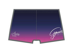 Short van gymnastiek in mat look printed 3709 Blue/pink AU9